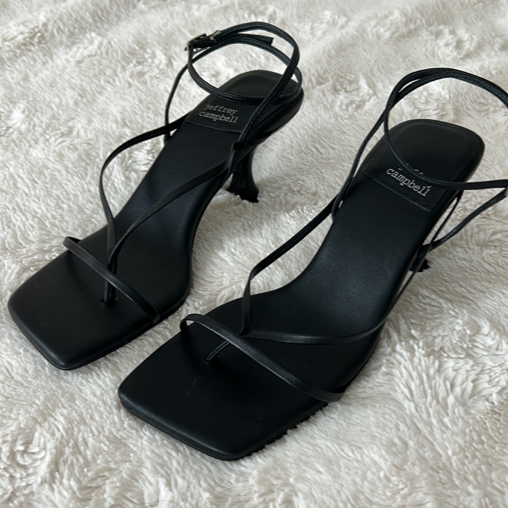 Jeffrey Campbell Black Fluxx Sandal Heels